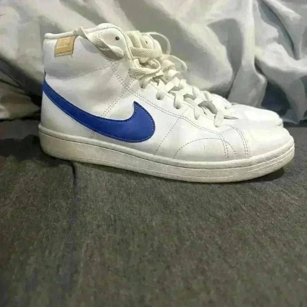 MENS Nike COURT ROYALE 2 MID Basketball Sneakers ‘White Game Royal’ Size 8 - Picture 1 of 7